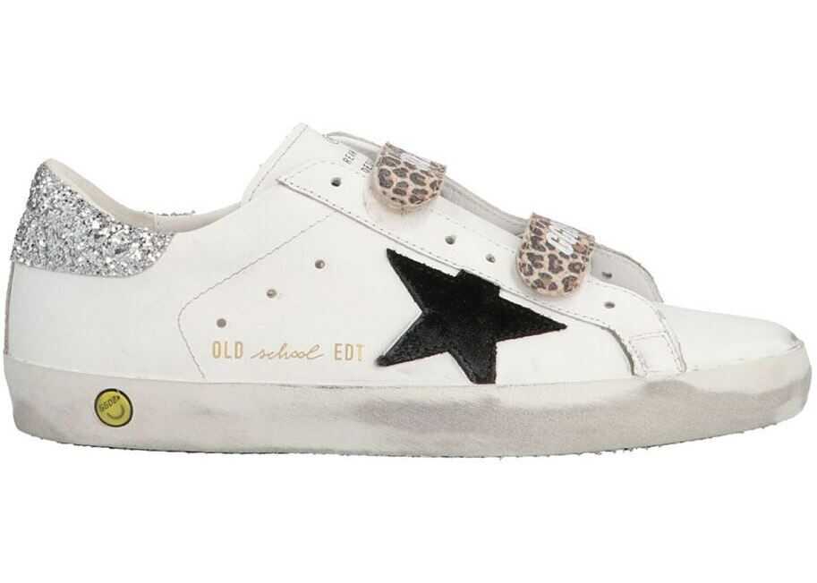 Golden Goose Old School Sneakers In White And Glitter White