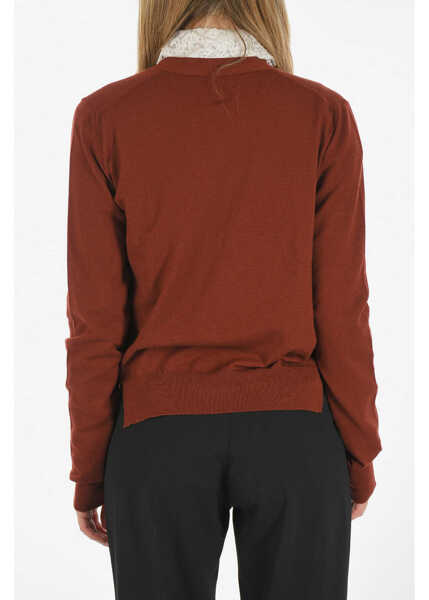 Cardigane Bottega Veneta Cashmere Blend Cardigan With Jewel Button Brown Femei (BM 8091232) 2