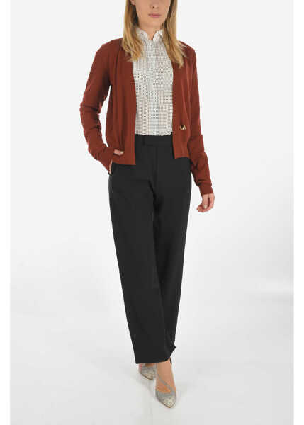 Cardigane Bottega Veneta Cashmere Blend Cardigan With Jewel Button Brown Femei (BM 8091232) 4