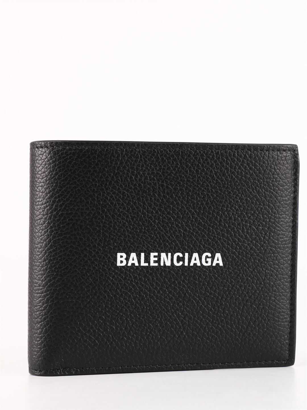 Balenciaga Cash Square Folded Coin Wallet Black