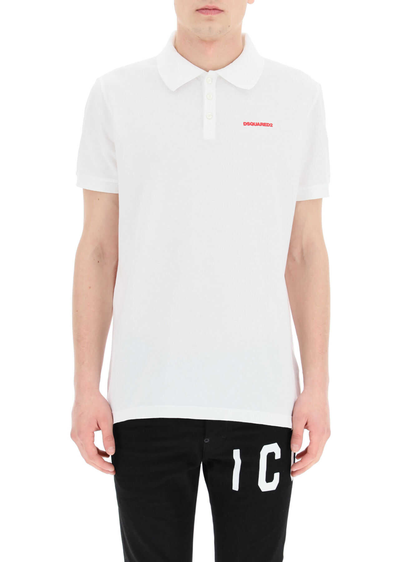 DSQUARED2 Polo Shirt With Logo Print S74GL0048 S22743 WHITE