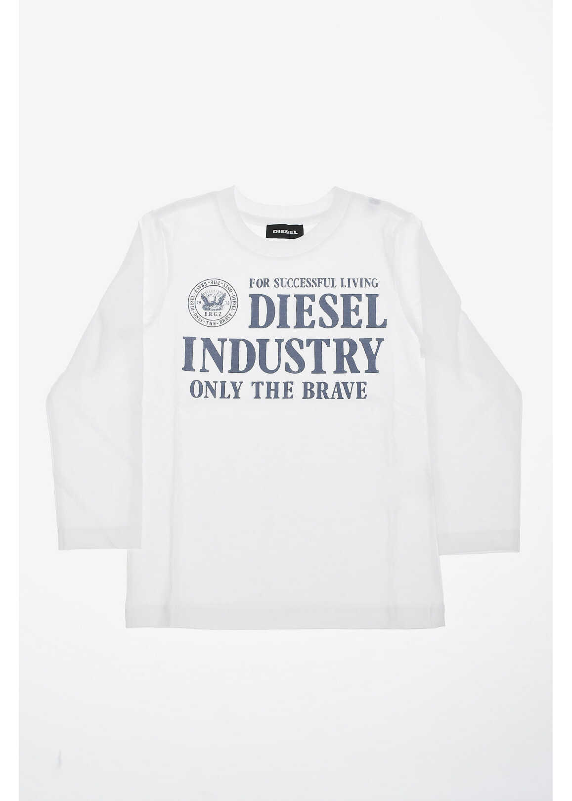 Diesel Kids Logo-Print TORRY ML-1SSP T-shirt WHITE