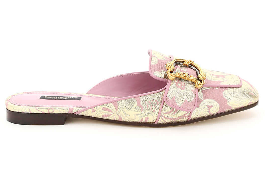 Dolce & Gabbana Jackie Mules In Dg Brocade CI0130 AW166 ROSA