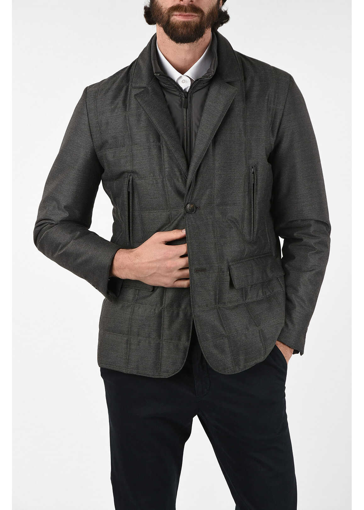 CORNELIANI Cc Collection Drop 8R Side Vents 2-Button Censin Pln Blazer Gray