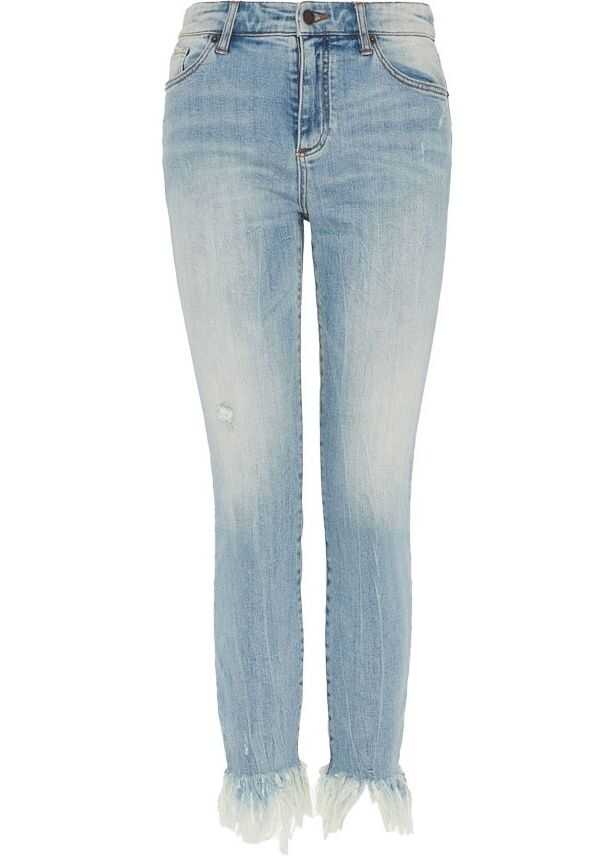 Armani Exchange Five-Pocket Jeans With Frayed Hem 3GYJ60Y2GMZ1500 Blue