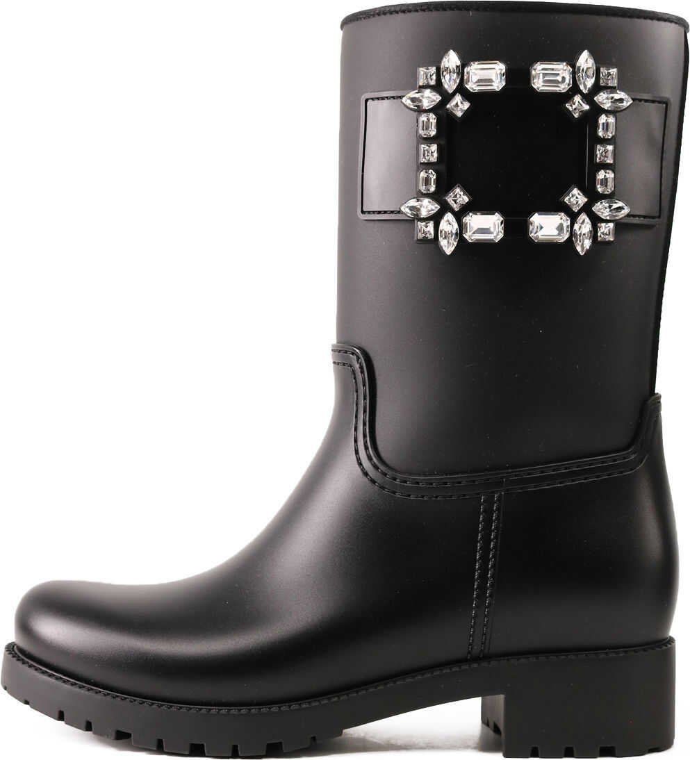 Roger Vivier Tempête Viv’ Strass Buckle Boots Black