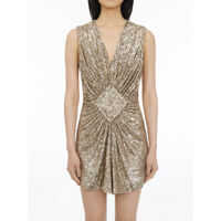 Rochii elegante Short Dress With Golden Sequins Femei