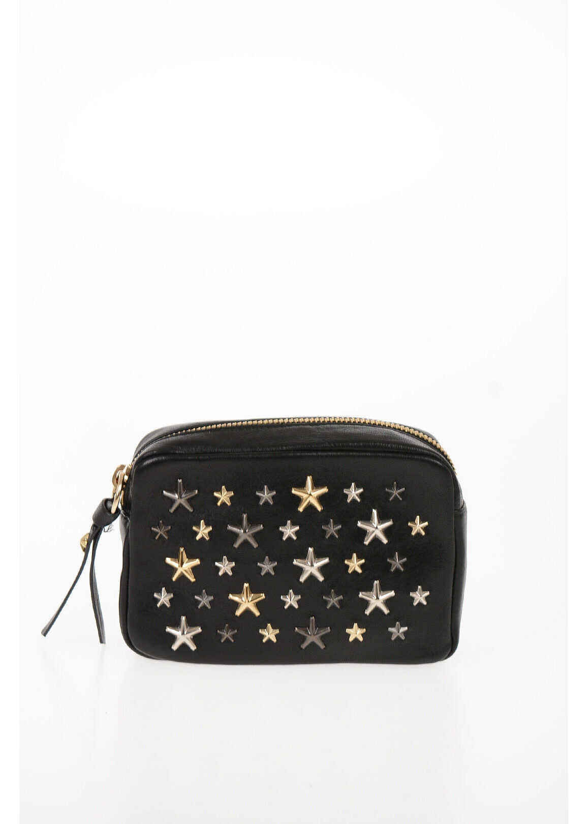 Jimmy Choo Leather Capella Necessaire With Metal Stars Black