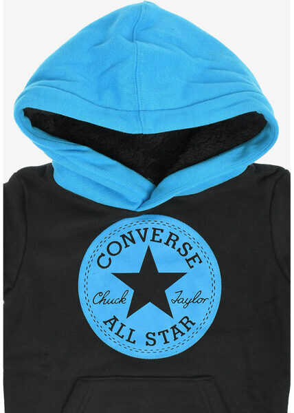 Hanorace Converse All Star Hooded Sweatshirt Black Baieti (BM 8108605) 2