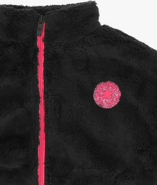 Bluze de trening Converse All Star Faux Fur Teddy Sweatshirt Black Baieti (BM 8108608) 2