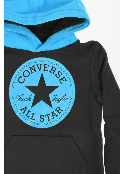 Hanorace Converse All Star Hooded Sweatshirt Black Baieti (BM 8108611) 2