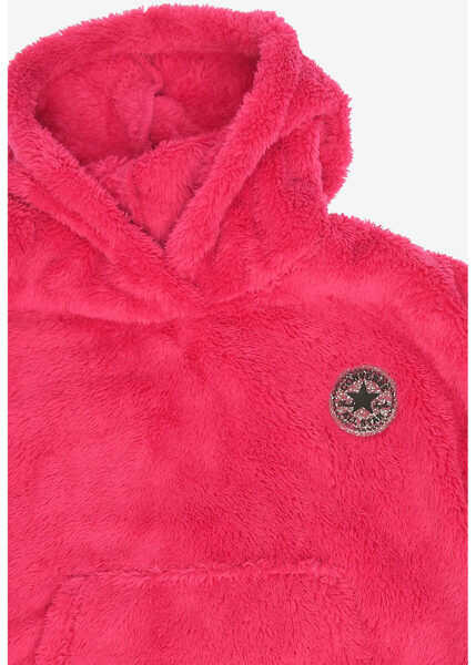 Hanorace Converse Faux Fur Hooded Teddy Sweatshirt Pink Baieti (BM 8108884) 2