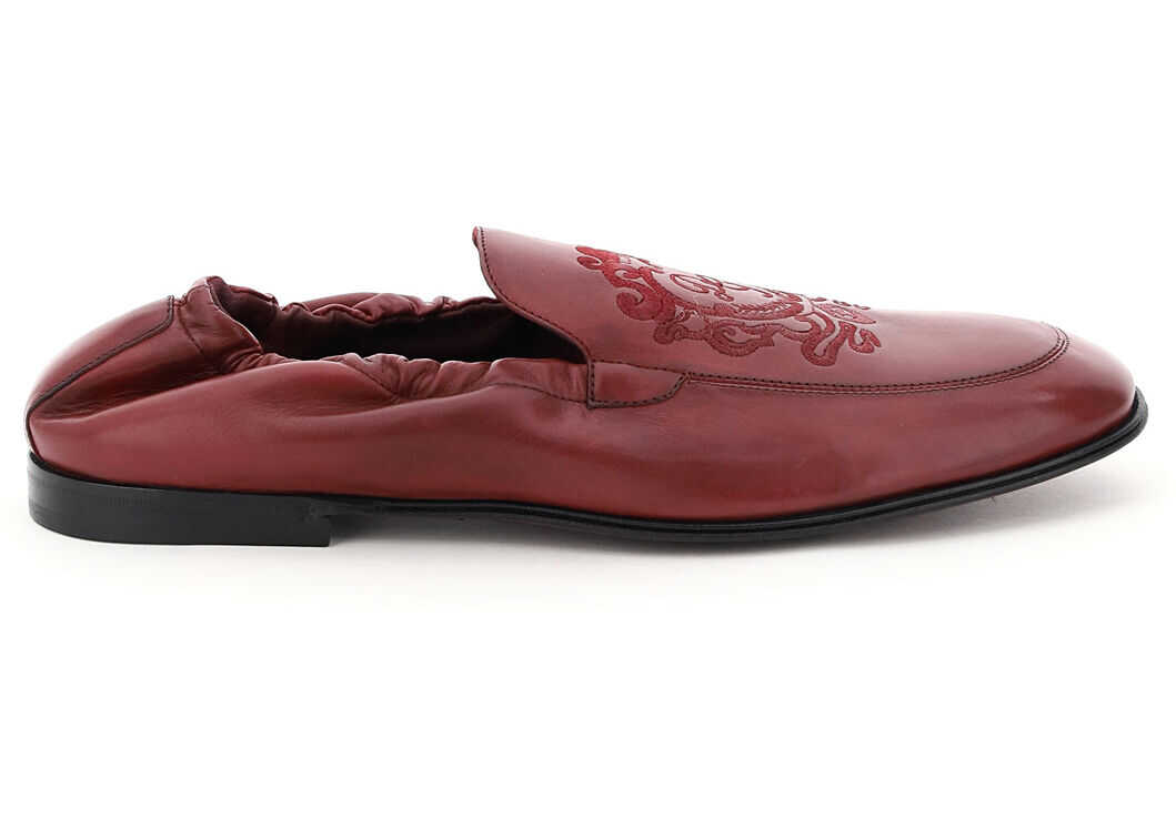 Dolce & Gabbana Ariosto Loafers With Coat Of Arms Embroidery BORDEAUX BORDEAUX b-mall.ro