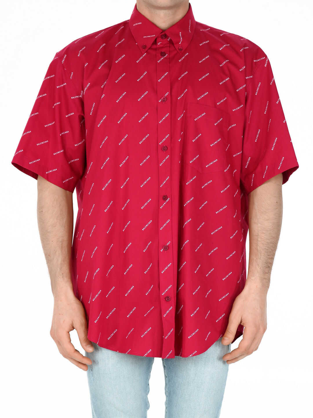 Balenciaga Logo Shirt 534332 TBL96 Red