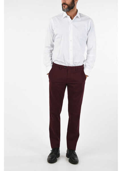 Pantaloni casual CORNELIANI Id Stretch Cotton Chinos Burgundy Barbati (BM 8112160) 4