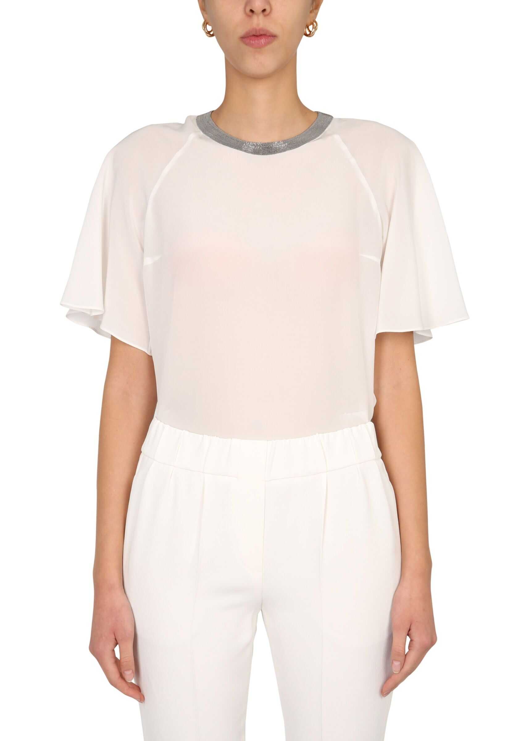 Brunello Cucinelli Top With Jewelry Details WHITE image0