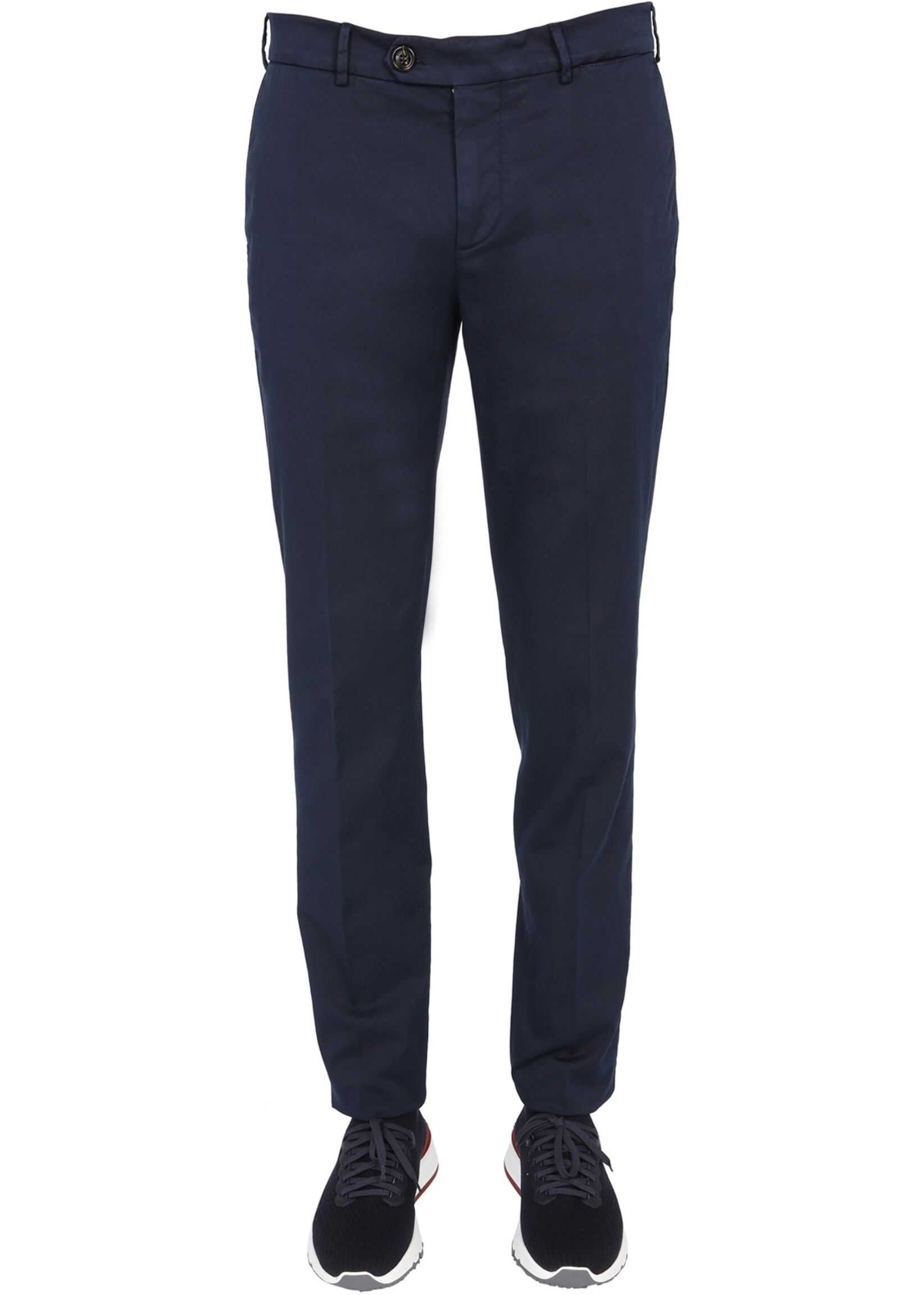 Brunello Cucinelli Italian Fit Trousers BLUE imagine