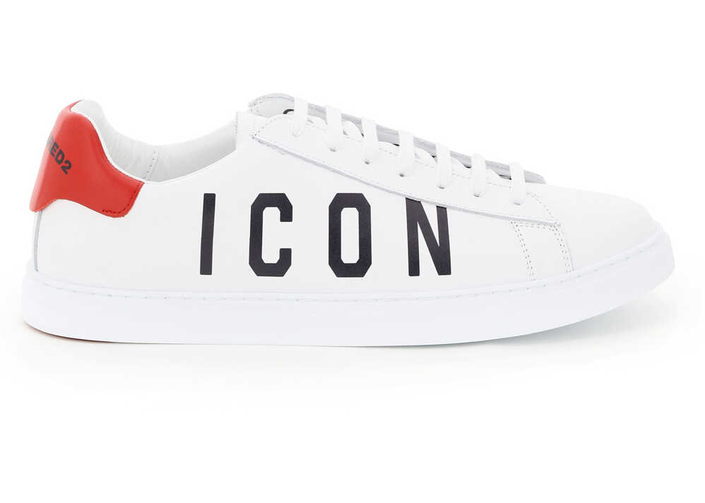 DSQUARED2 New Tennis Leather Sneakers Icon Logo SNM0005 1502228 BIANCO NERO ROSSO