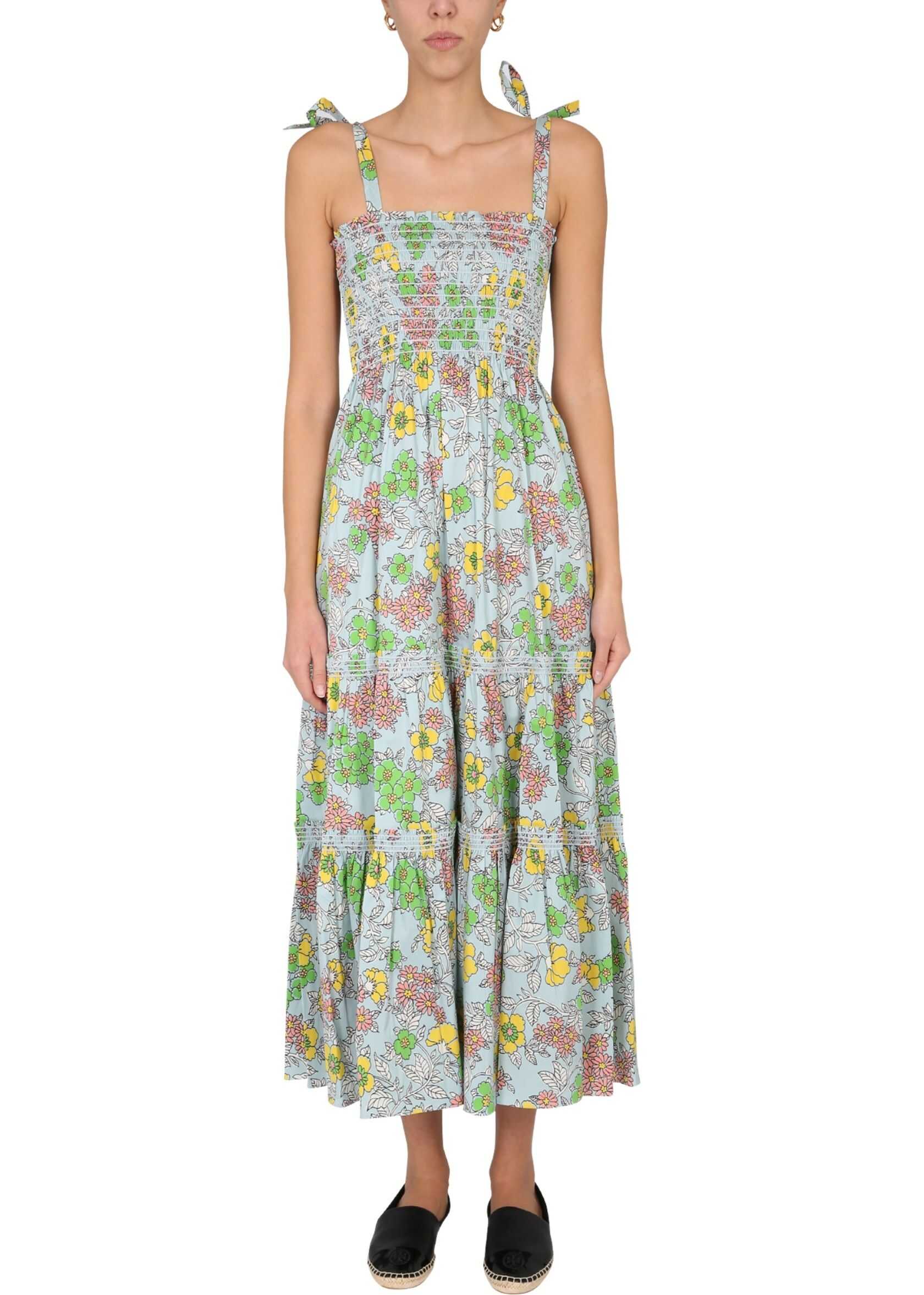 Tory Burch Dress With Floral Print BLUE