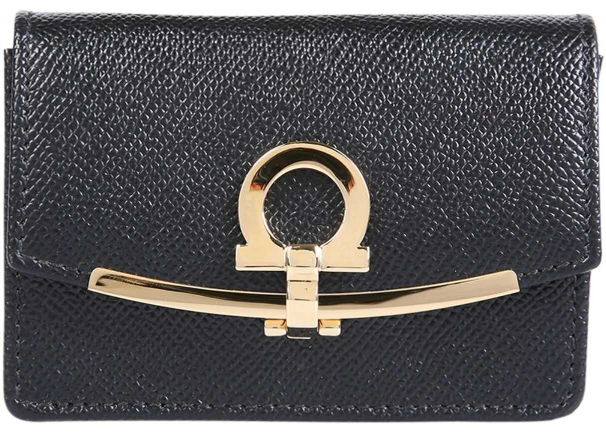 Salvatore Ferragamo Gancini Business Card Holder BLACK