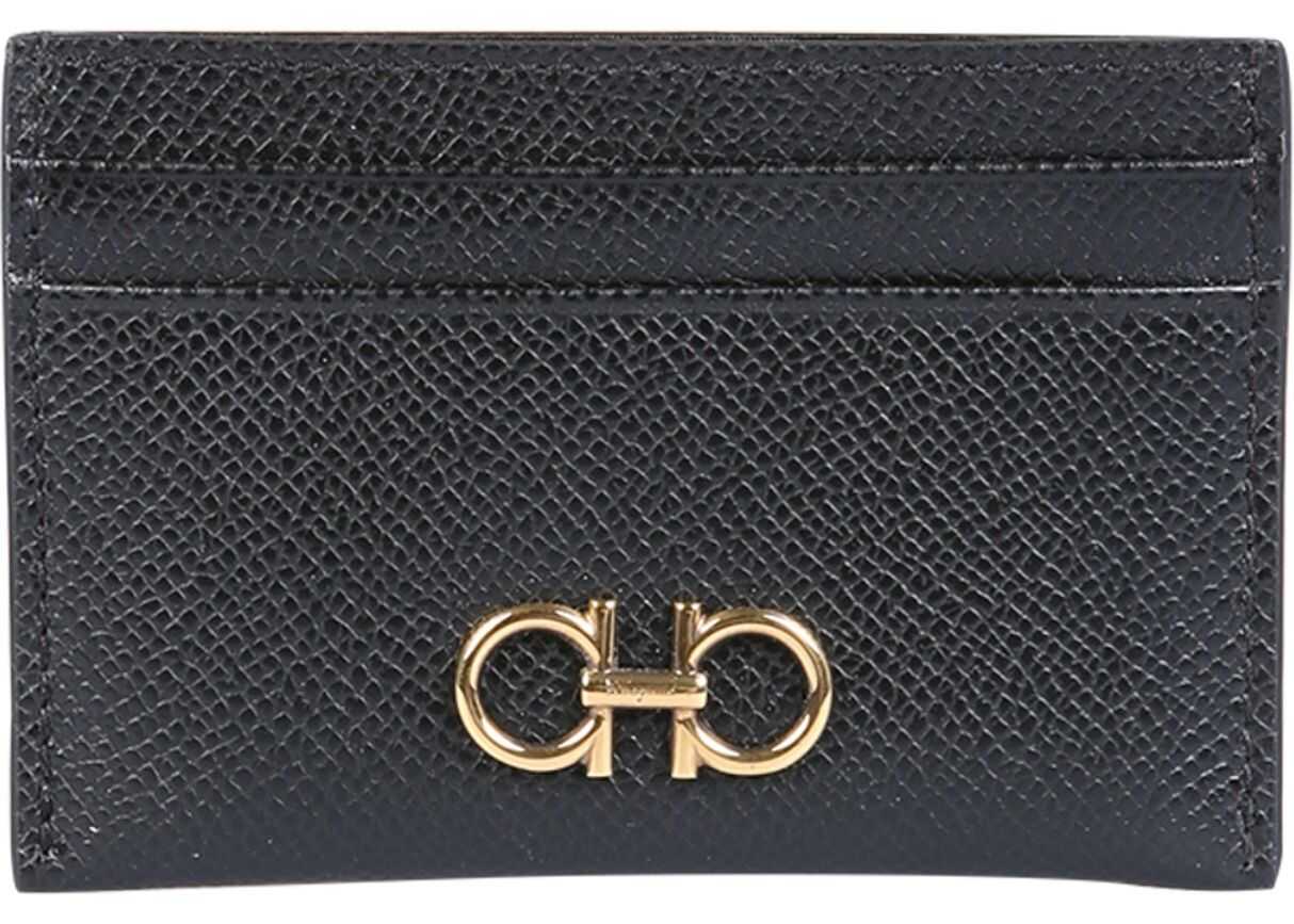 Salvatore Ferragamo Gancini Card Holder BLACK