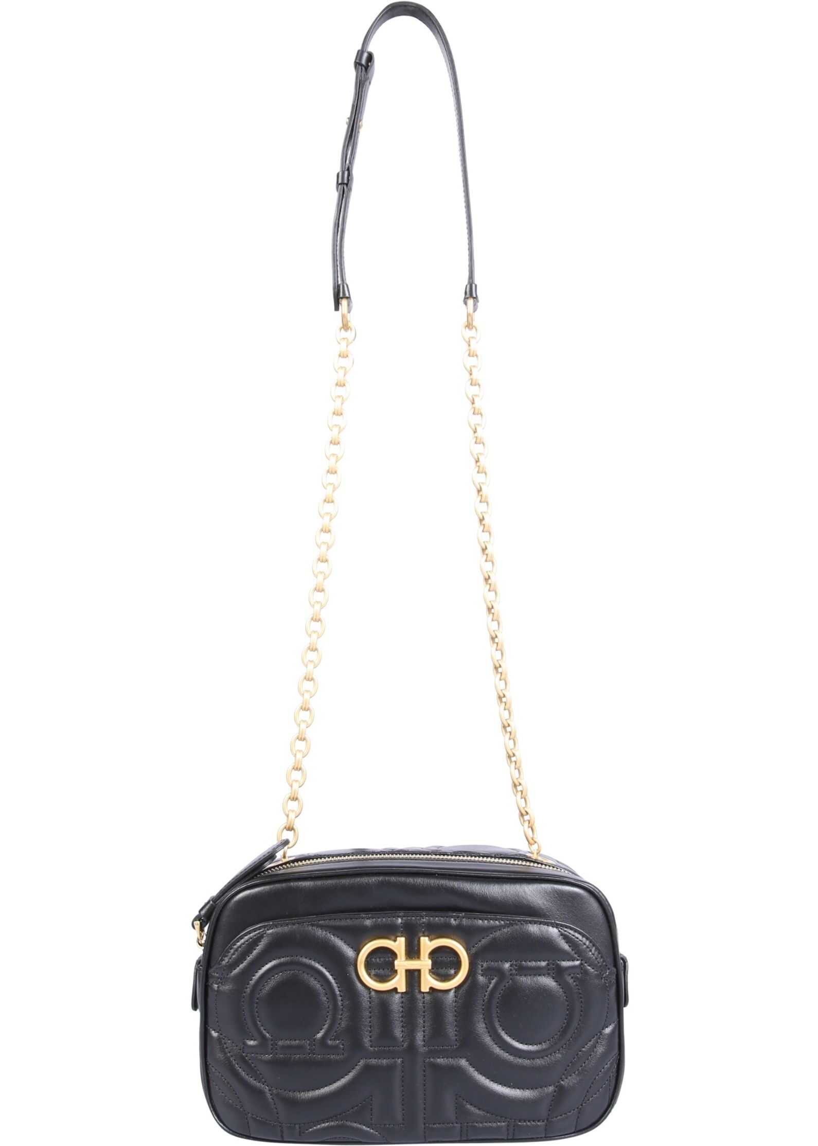 Salvatore Ferragamo Gancini Shoulder Bag BLACK