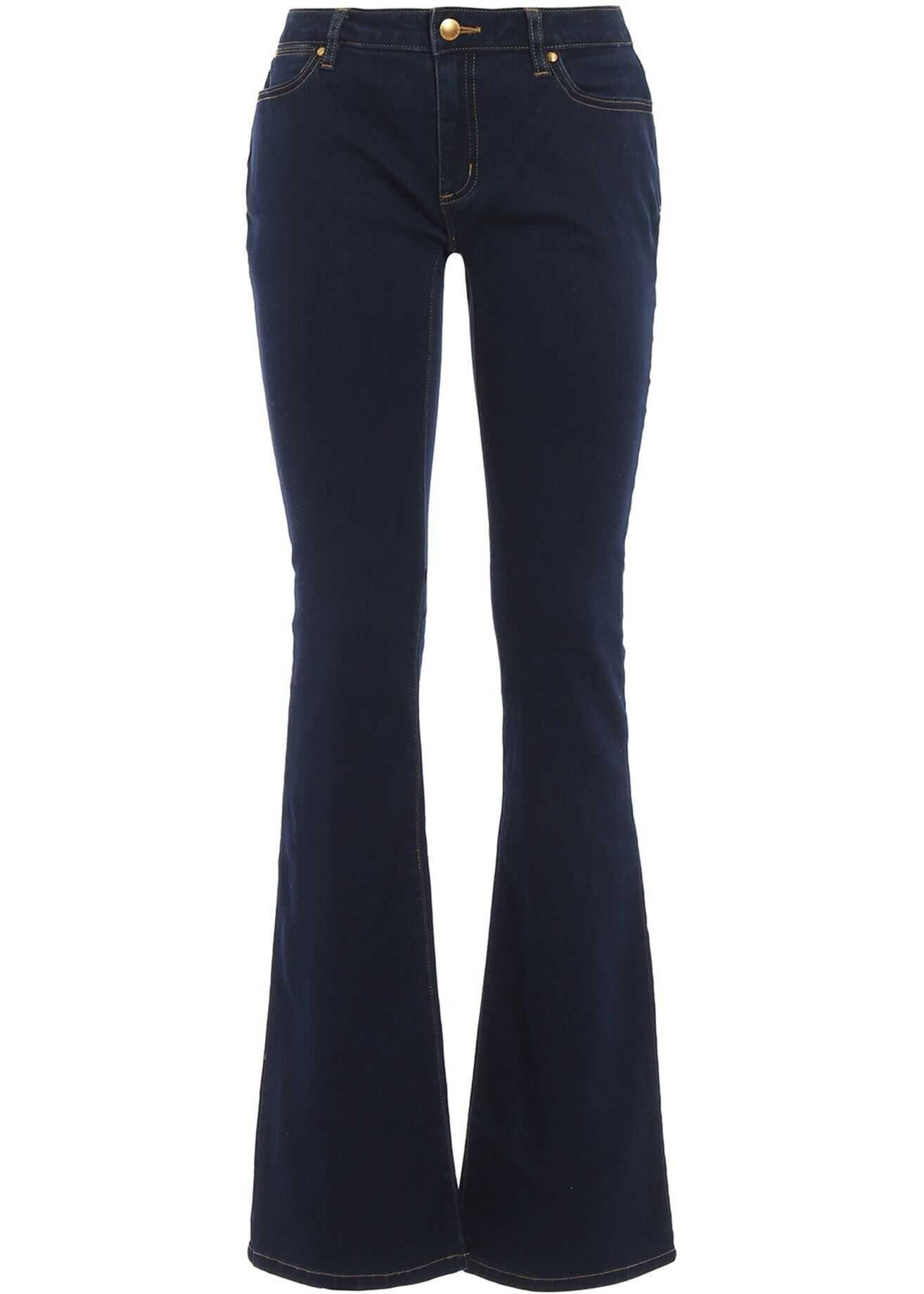 Michael Kors Izzy Flared Jeans And Mid-Rise In Blue Blue