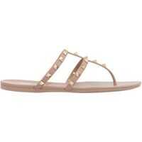 Saboti Rockstud Rubber Mules In Beige Femei