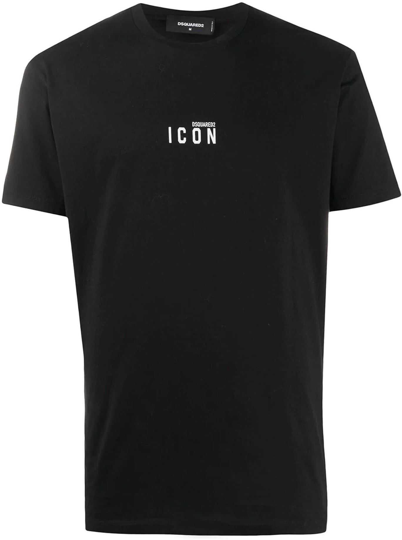 DSQUARED2 Icon Printed Cotton T-Shirt In Black Black