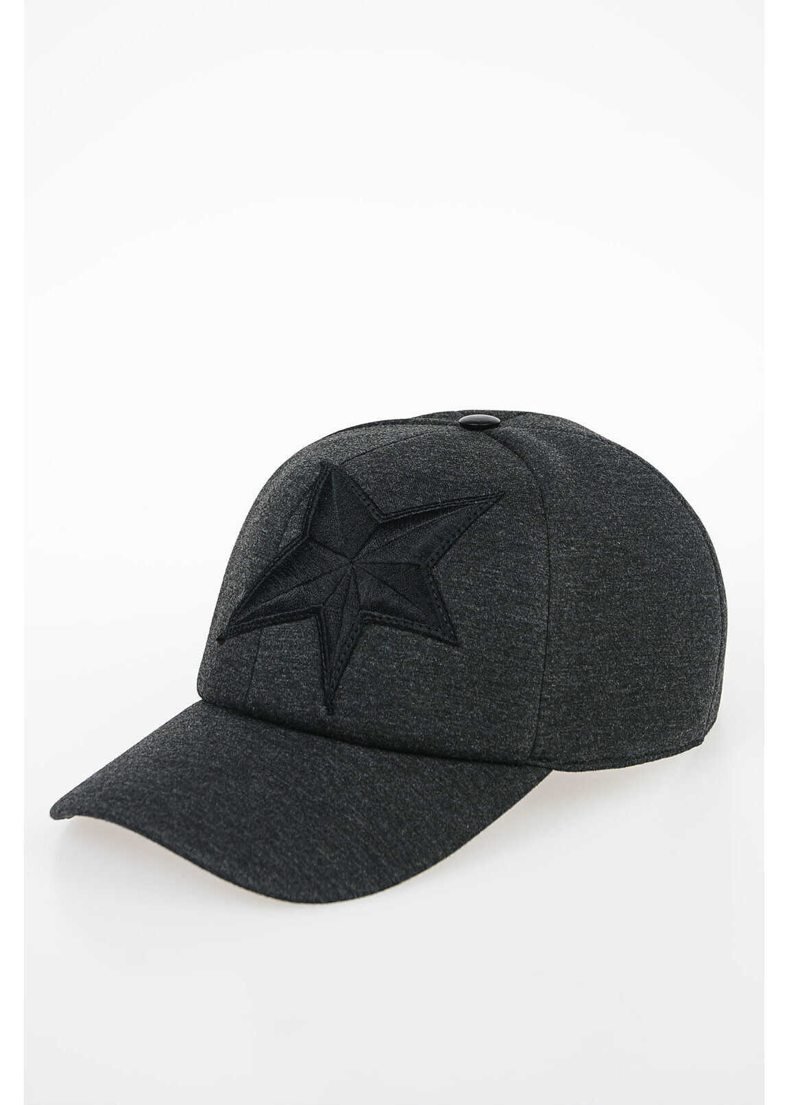 Neil Barrett Star Embroidered Baseball Hat* GRAY