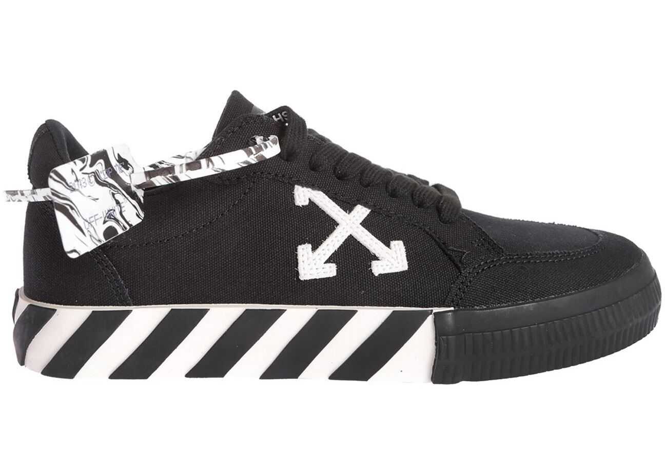 Off-White Low Vulcanized Sneakers In Black And White Black