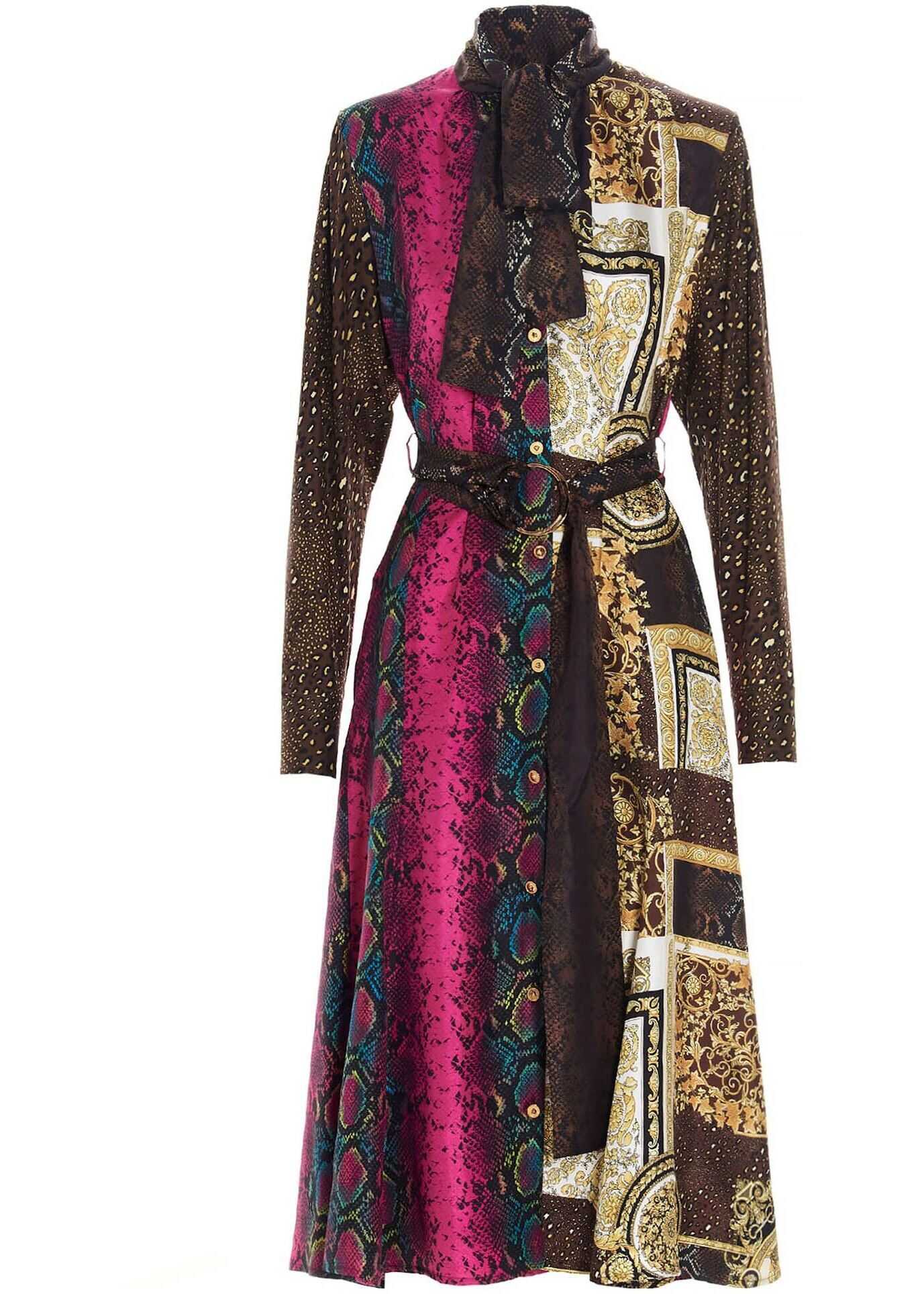 Versace Mix Prints Multicolor Dress Multi