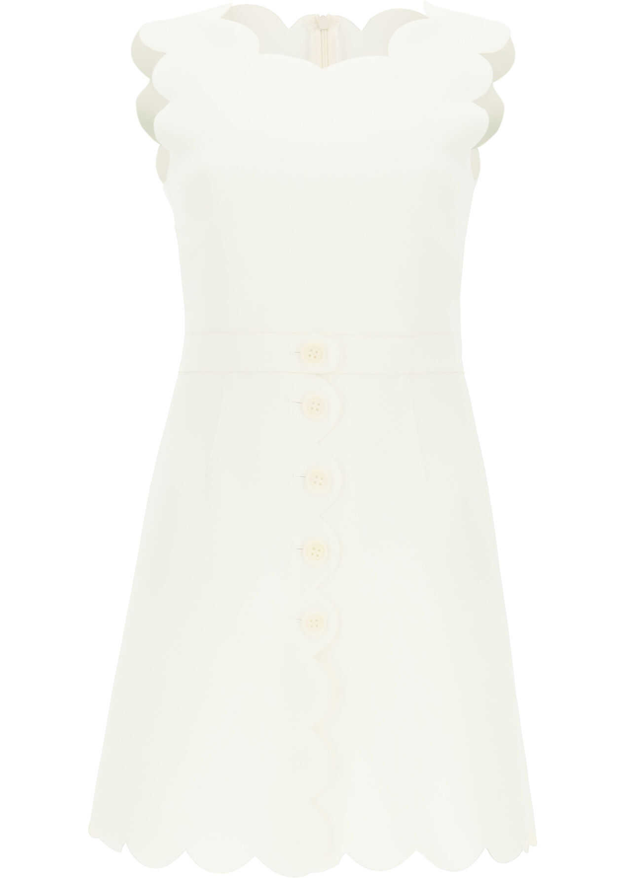 RED VALENTINO Dress With Scallop Details LATTE