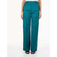 Pantaloni Bottega Veneta Turquoise Wool Trousers