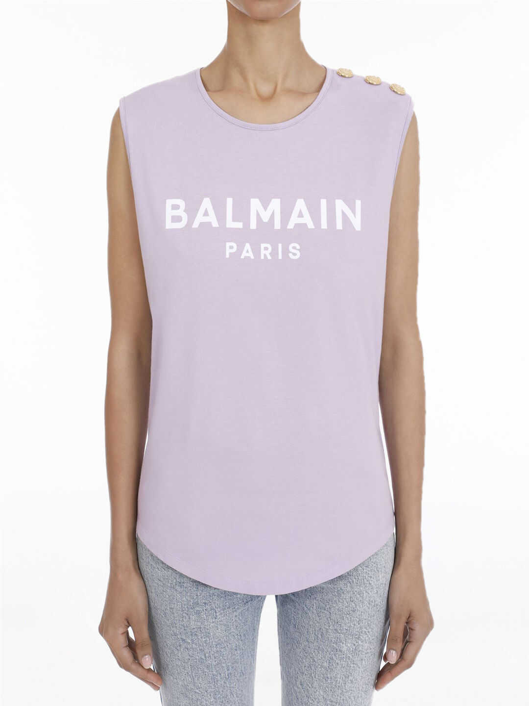 Balmain Logo T-Shirt Lillac Purple