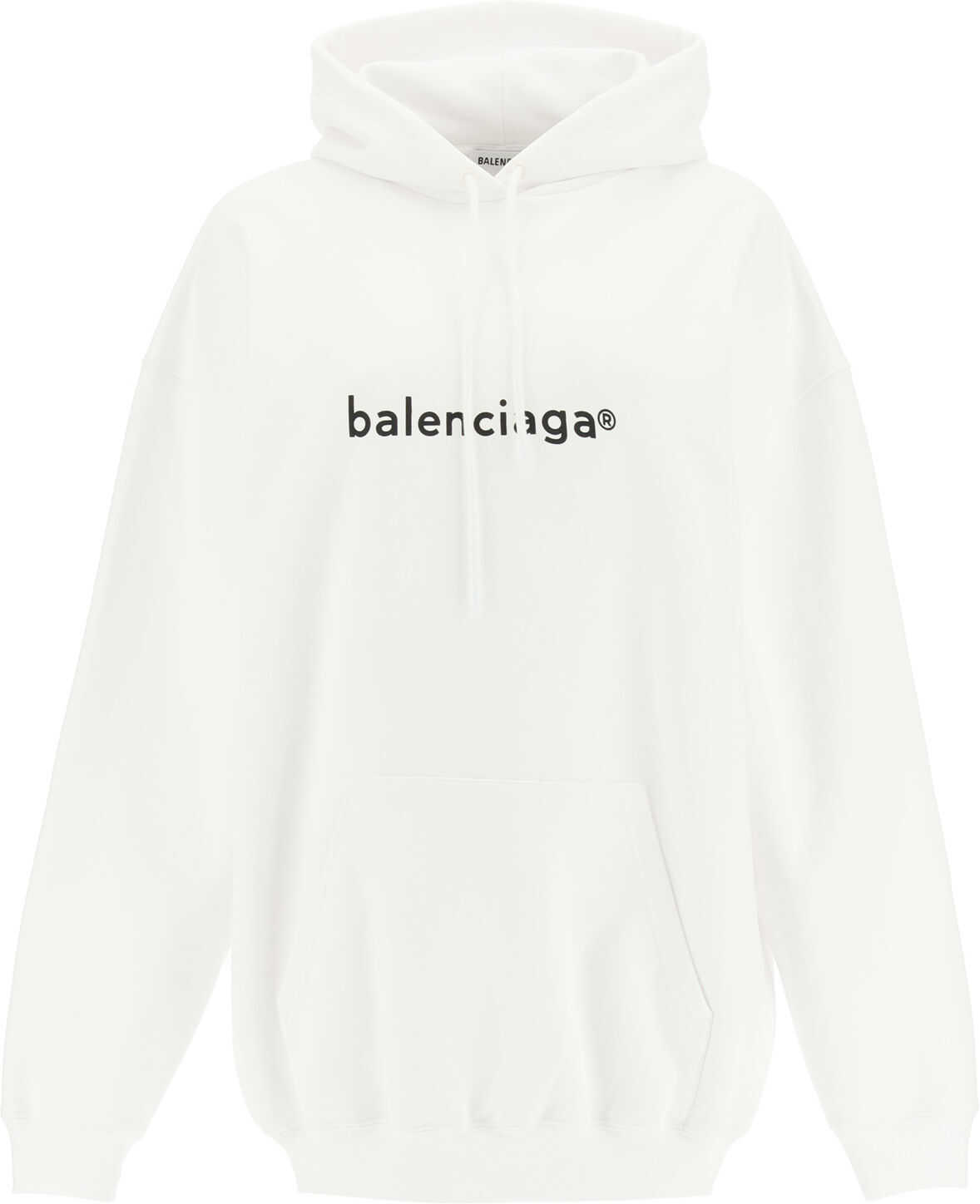 Balenciaga Logo Print Hoodie 578135 TIV55 WHITE BLACK
