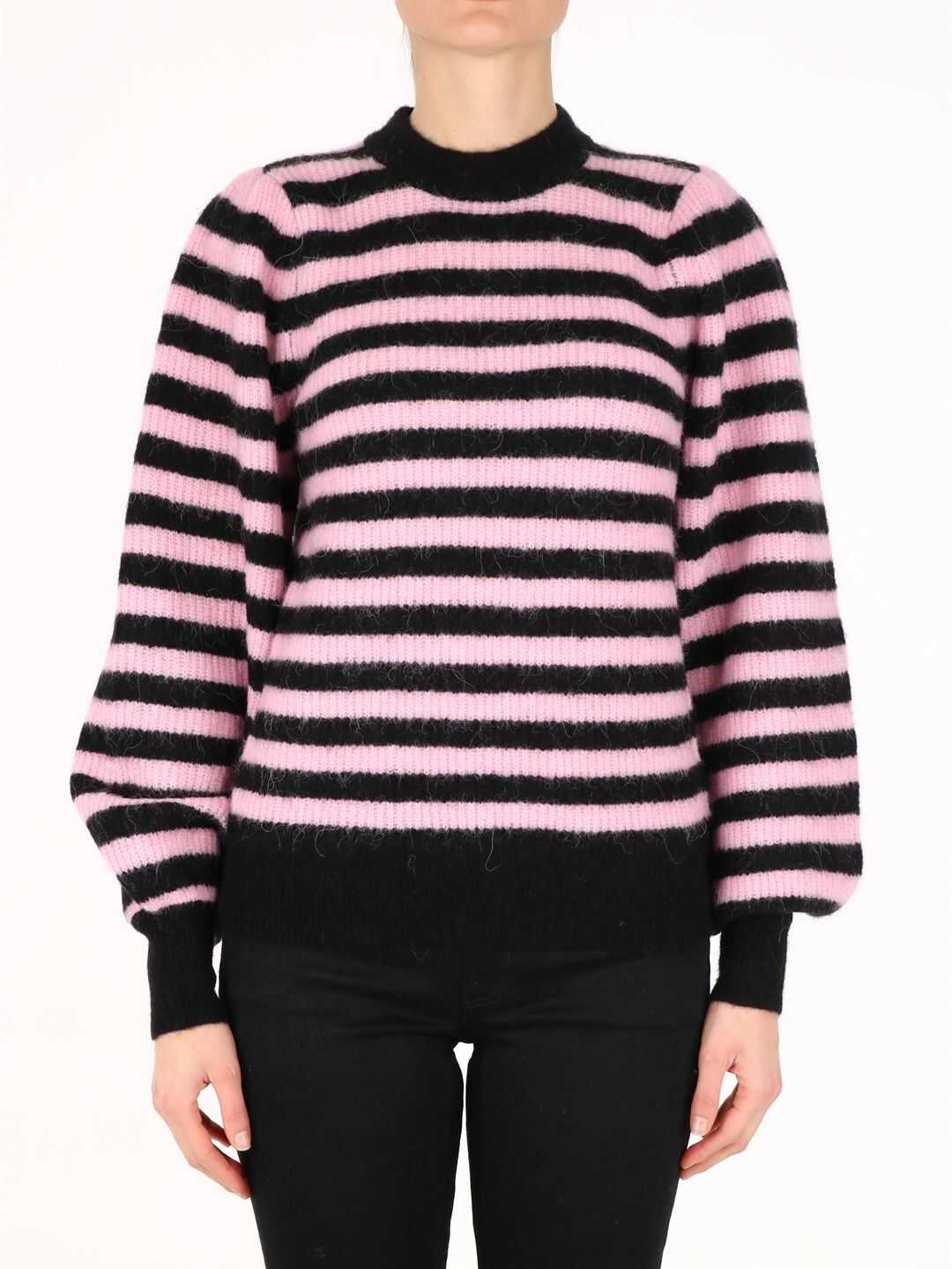 Ganni Soft Wool Striped Sweater Black