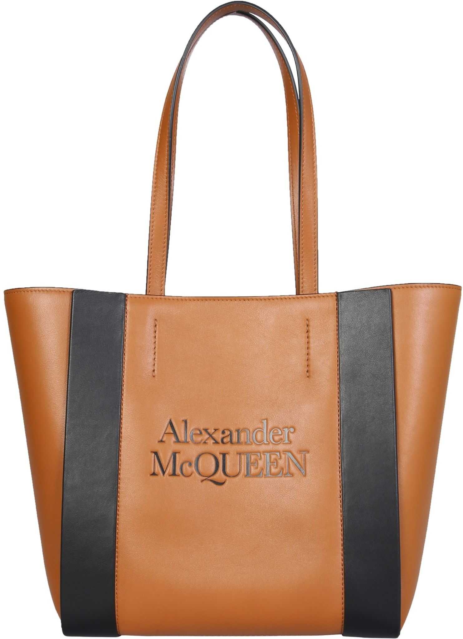 Alexander McQueen Small Signature Shopping Bag BUFF