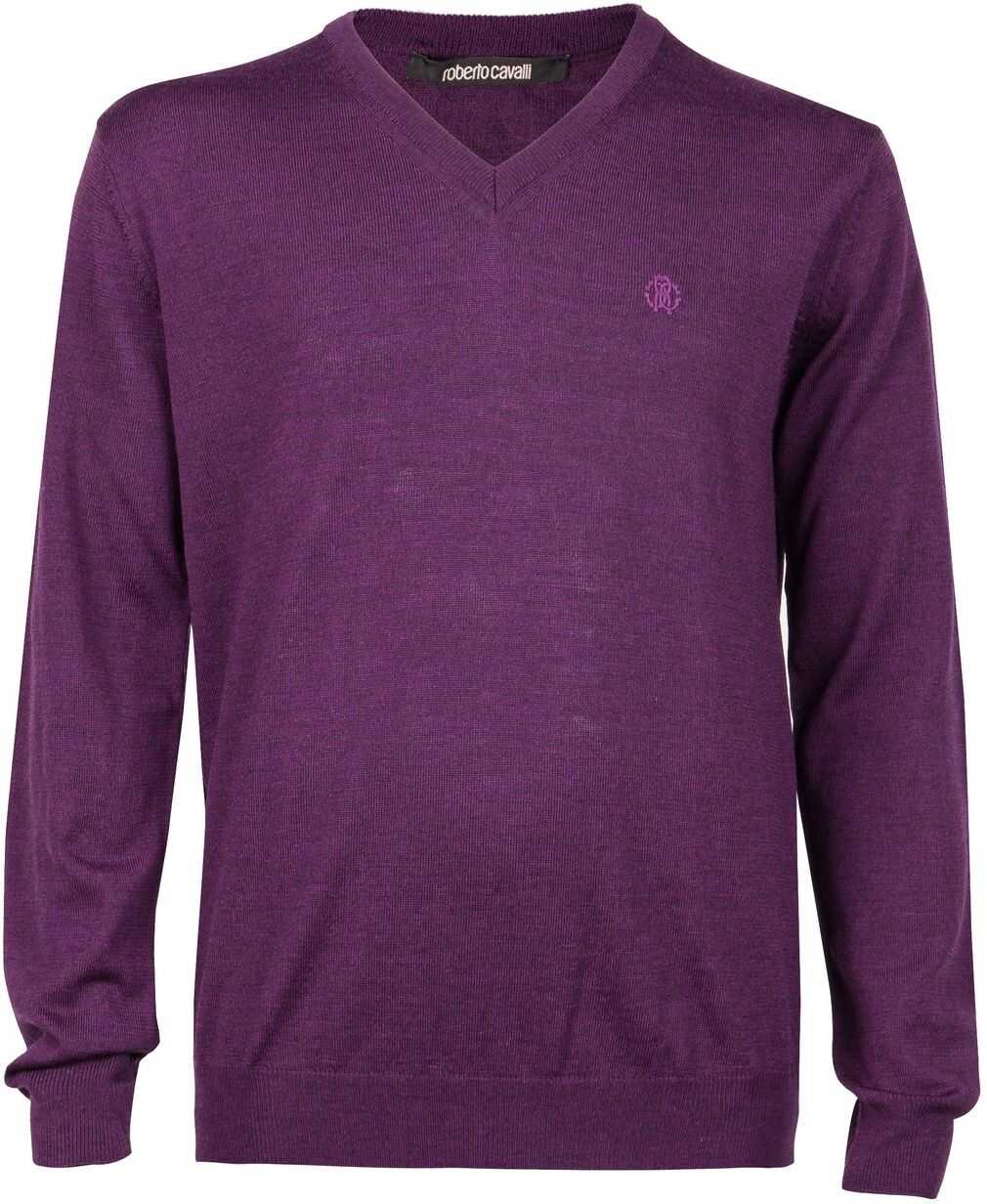 Roberto Cavalli V-Neck Pullover HSM614 Violet