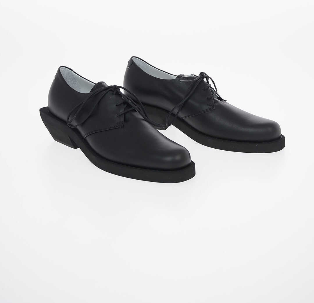 MM6 5cm Leather Oxford Shoes with Heel