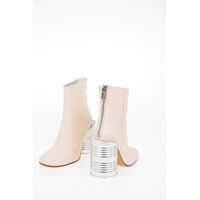 Botine MM6 11 cm Tin Can Heel Buffeted Leather Ankle Boot Femei