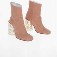 Botine MM6 11cm Tin Can Heel Buffeted Leather Ankle Boot Femei