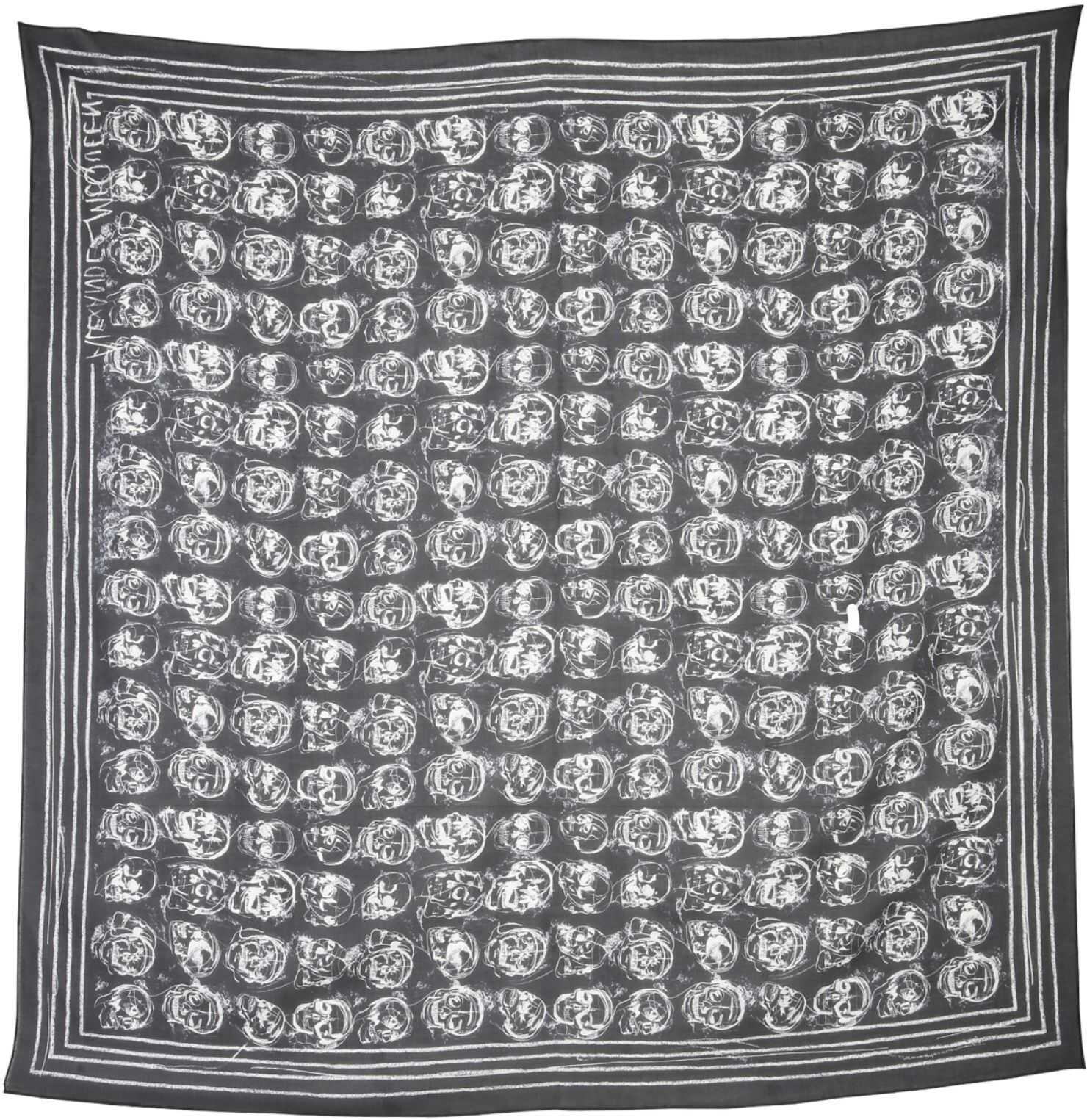 Alexander McQueen Skull Scarf 631060_4A33Q1078 BLACK