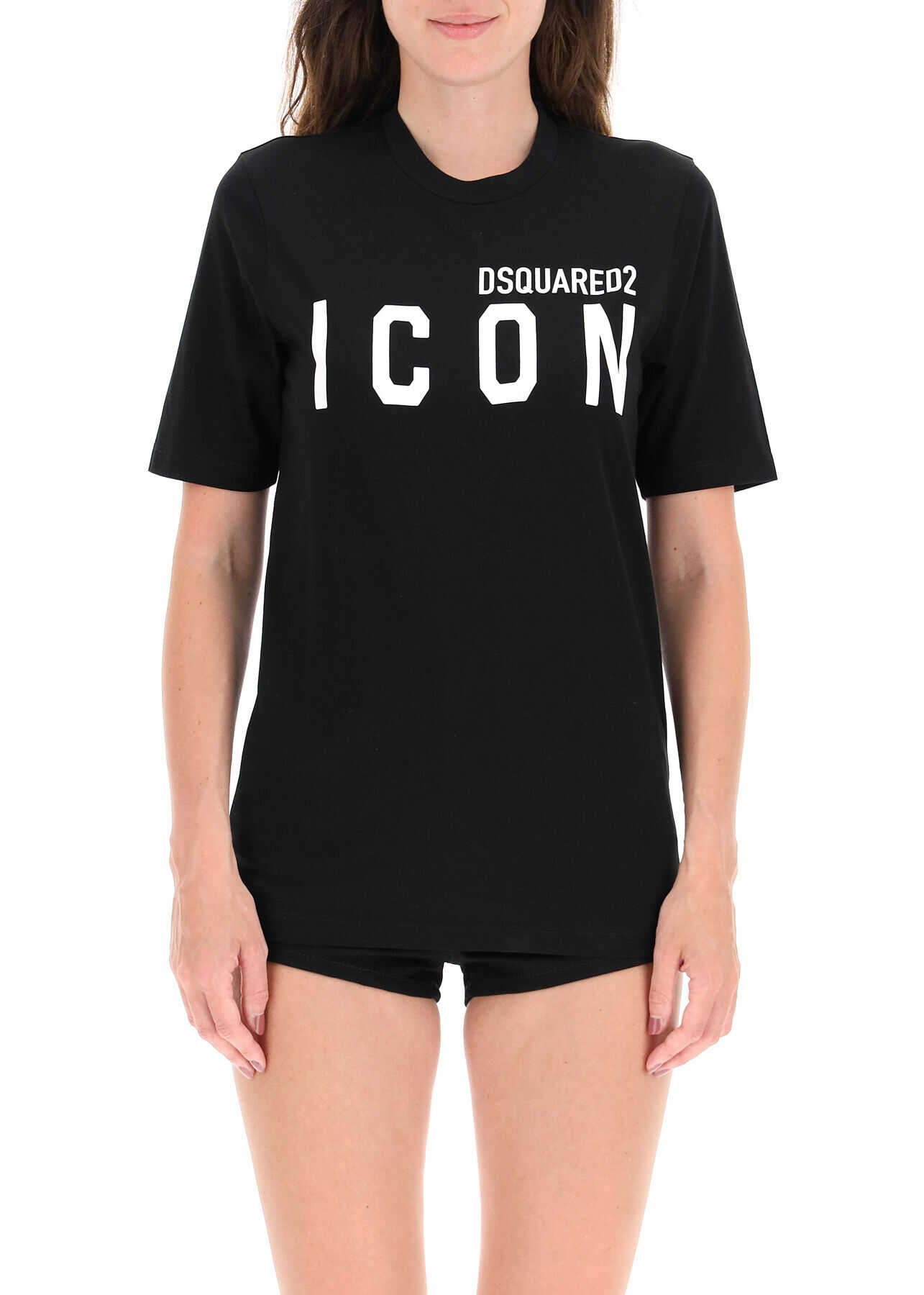 DSQUARED2 Logo T-Shirt S80GC0001 S23009 BLACK WHITE