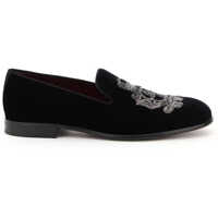 Mocasini Dolce & Gabbana Leonardo Velvet Slippers Dg Coat Of Arms