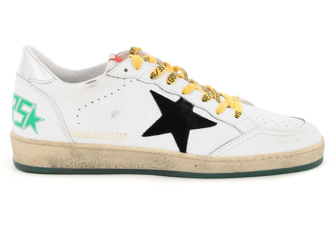 Golden Goose Ball Star Sneakers GMF00117 F000634 WHITE BLACK GREEN