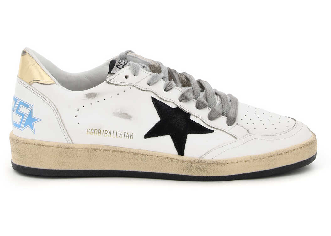 Golden Goose Ball Star Sneakers WHITE BLACK GOLD