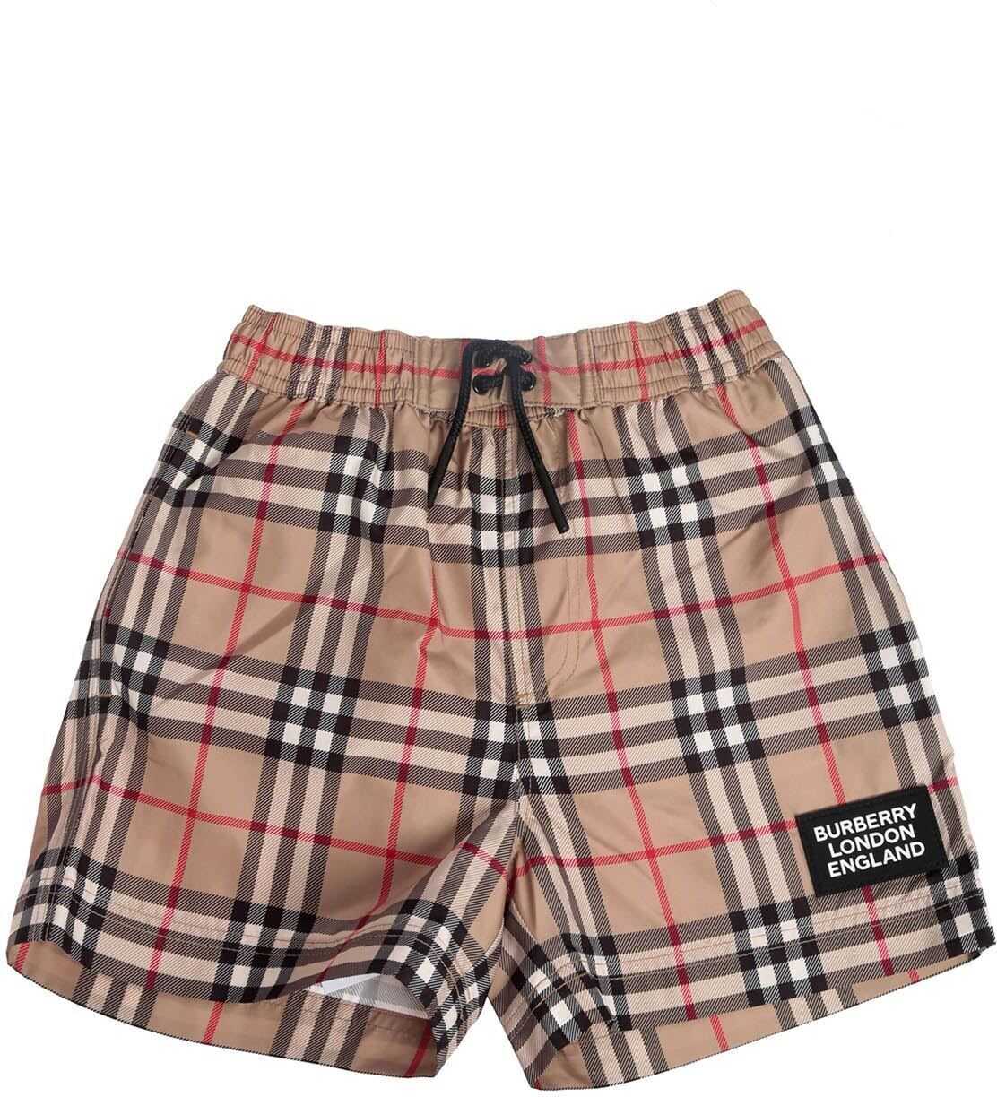 Burberry Vintage Check Swim Short In Beige Beige