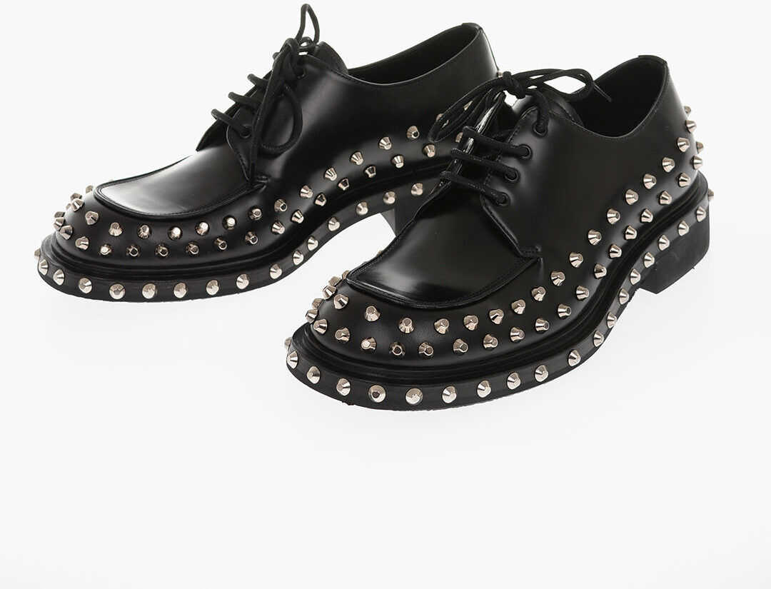 Leather Derby Shoes with Studs
