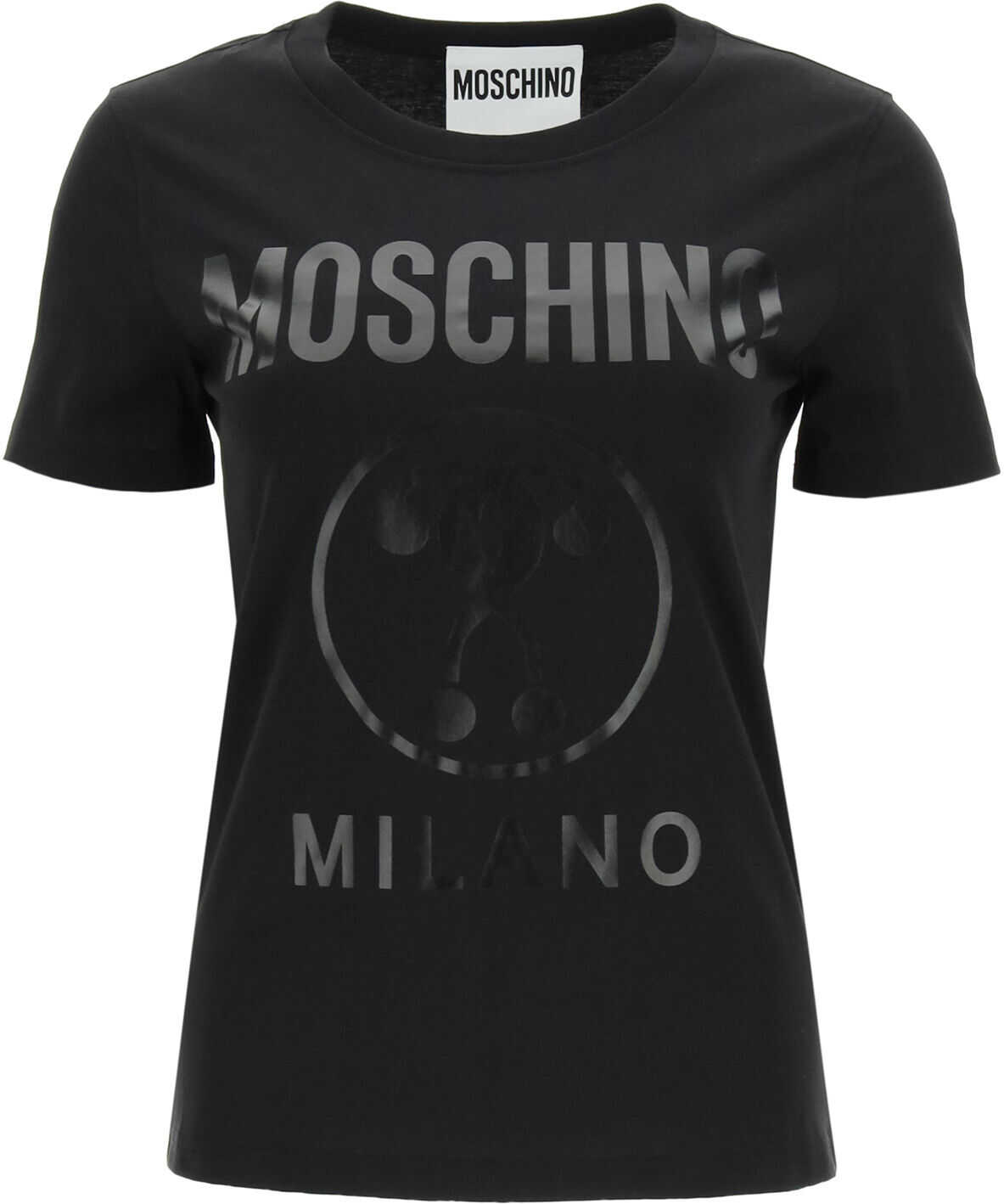 Moschino Double Question Mark Logo T-Shirt A0715 540 FANTASIA NERO